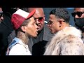 GERVONTA DAVIS AND ROLANDO ROMERO HAVE HEATED FACE OFF - BOTH EXCHANGE WORDS IN INTENSE FACE TO FACE