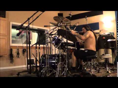 Max Kolesne tracking drums for new Krisiun record 2015