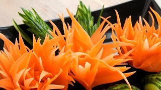 Handmade Carrot Flower | Vegetable Carving Garnish | Food Decoration | Party Garnishing Handmade Carrot Flower | Vegetable Carving Garnish | Food Decoration | Party Garnishing
