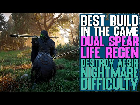 Best build in AC Valhalla - OP Dual Spear build destroy Aesir ( Nightmare ) difficulty