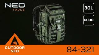 Outdoor batoh, zelený z polyestéru, 84-321, odolný proti oderu a nárazom, Neo Tools