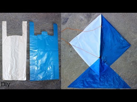 How to make a kite at home with plastic bag step by step | Diy For Begginer Video