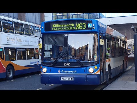 KICKDOWN: Route X63 | NK54BFM/22065 - Stagecoach North East: MAN 18.220LF/Transbus ALX300