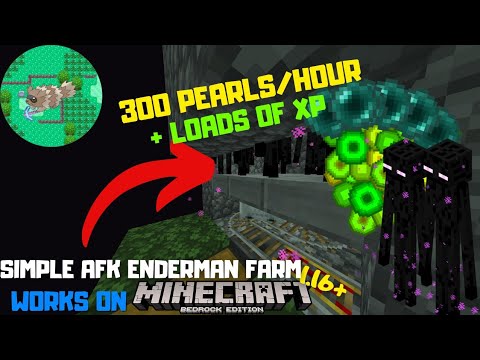 Minecraft SIMPLE AFK ENDERMAN FARM TUTORIAL in Bedrock...