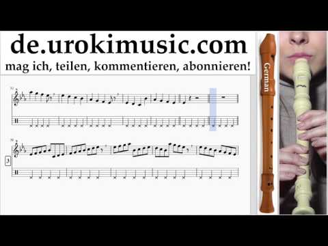 Blockflötenunterricht G. Justin Bieber - Sorry Noten Lernen Teil#1 um-i995