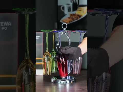 Giá 6 móc treo ly uốn dáng sóng TEWA, 80088 video