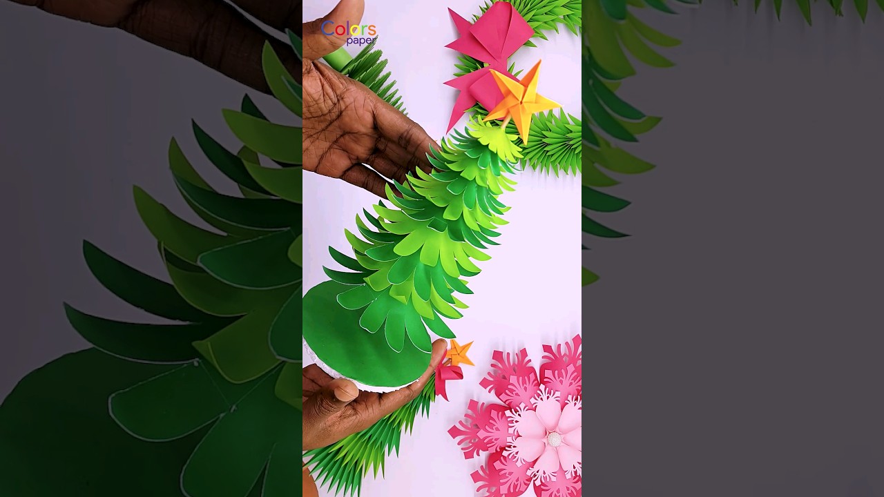 3D Paper Christmas Tree DIY Tutorial🎄How to Make a Paper Xmas Tree #christmas #diy #craft