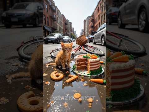 Kitten buys a Carrot Cake! #cats #cutecat #catlovers #cat