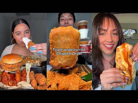 TIKTOK Mukbang Compilation | McDonald’s, Wingstop, Raising Cane’s, Chipotle, Taco Bell & More! 🍔🍗🌯🌮🔥