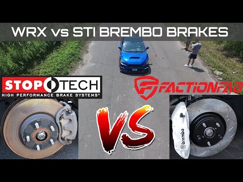 WRX vs STI BREMBO BRAKE BATTLE!! - Subaru WRX 15+