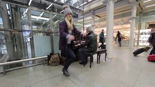 Random Girl Tap Dances impressively at the Station