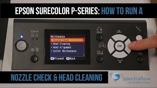 How to Run a Nozzle Check and Head Cleaning Epson SureColor P-Series