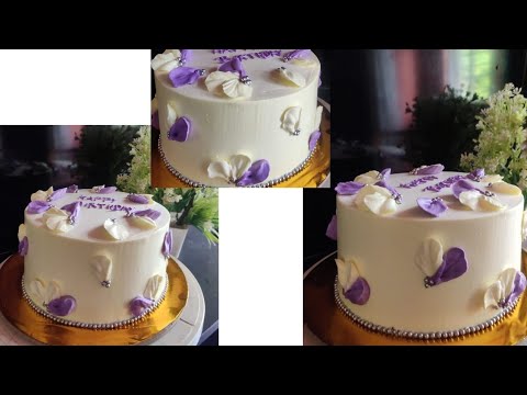 Butter cake tariani aro altuae icing ka'ani#Simple flower cake#Butter cake recipee
