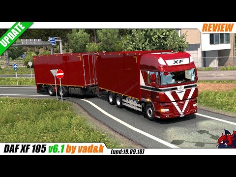 ETS2 (1.32) | truck mod "DAF XF 105" v6.1 by vad&k (upd 19.09.18) - review