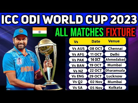 ICC World Cup 2023 India Schedule | India Match Schedule World Cup 2023 | World Cup 2023 Schedule