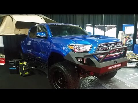 2017 Toyota Tacoma Double cab with 6 Procomp Lift kit at the Edmonton Motor show