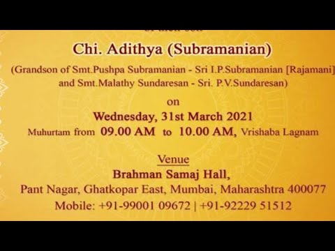 Upanayanam  of chi.Adithya(Subramanian)