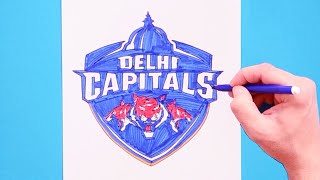 How to draw Delhi Capitals Logo - IPL Team