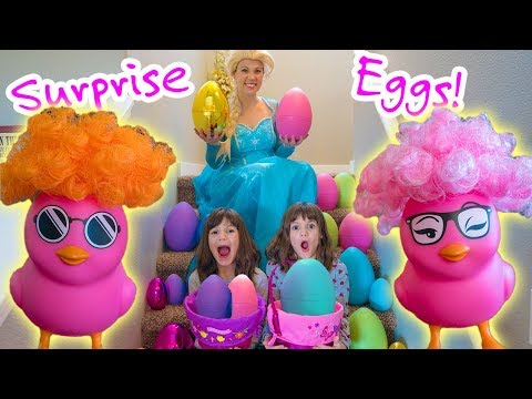 Frozen Elsa gives SURPRISE EGG Hunt for Kate & Lilly!