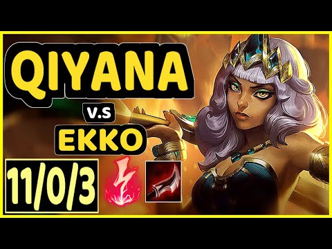 NJI (QIYANA) vs EKKO - 11/0/3 KDA JUNGLE CHALLENGER GAMEPLAY - EUW