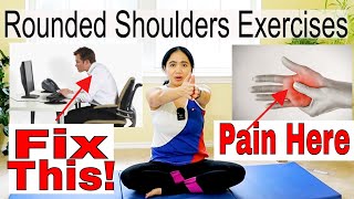 Wrist and Hand Pain Due to Tight Rounded Shoulders Posture Exercises FiX!