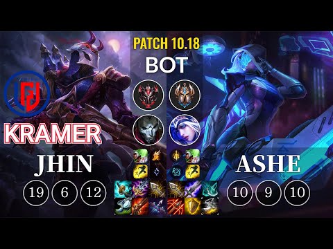 LGD Kramer Jhin vs Ashe Bot - KR Patch 10.18