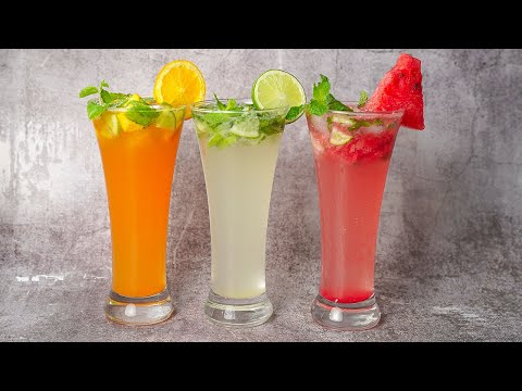 3 Easy Mojito Recipe | Virgin Mojito | Watermelon Mojito | Orange Mojito | Summer Mocktail Recipe