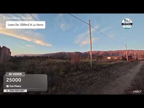 Lotes de 1200m2 en Cortaderas, San Luis