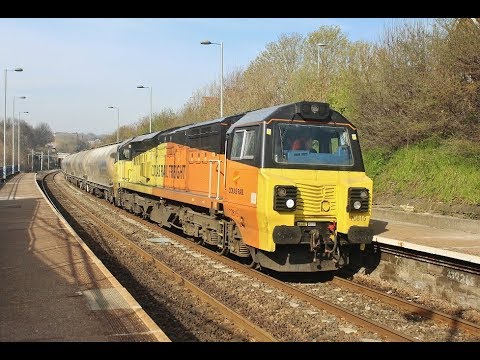 Freight Trains at Heworth, Tyneside - Class 70 and Class 60 - 5th April 2019