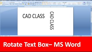 Rotate Text Box - MS Word