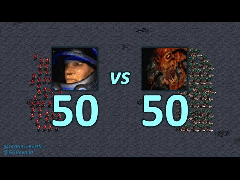 50 Marines vs 50 Hydralisks - Even Numbers - StarCraft Retro Battles