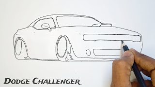 How to Draw Dodge Challenger SRT Hellcat || Sports Car Drawing Tutorial - Eady