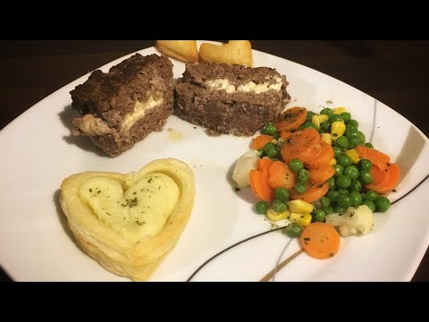 Hackbraten mit Feta und Blätterteigkörbchen \ Valentinstags Essen