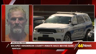 Escaped inmate booked back into the Henderson County Jail, authorities say