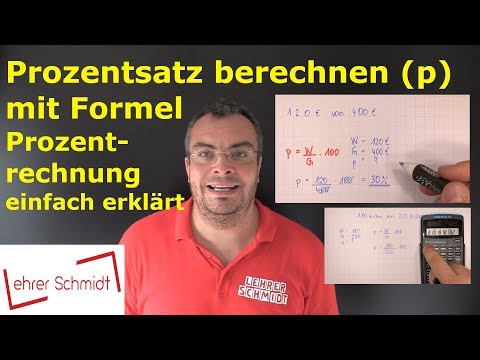 Prozentsatz berechnen - Prozentrechnung mit Formel - Mathematik einfach erklärt | Lehrerschmidt