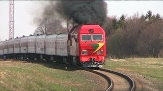 preview picture of video 'Экологические поезда / Extreme smoke train railway show'