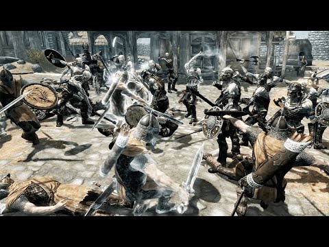 The Draugr Invasion Of Whiterun | Skyrim NPC battles