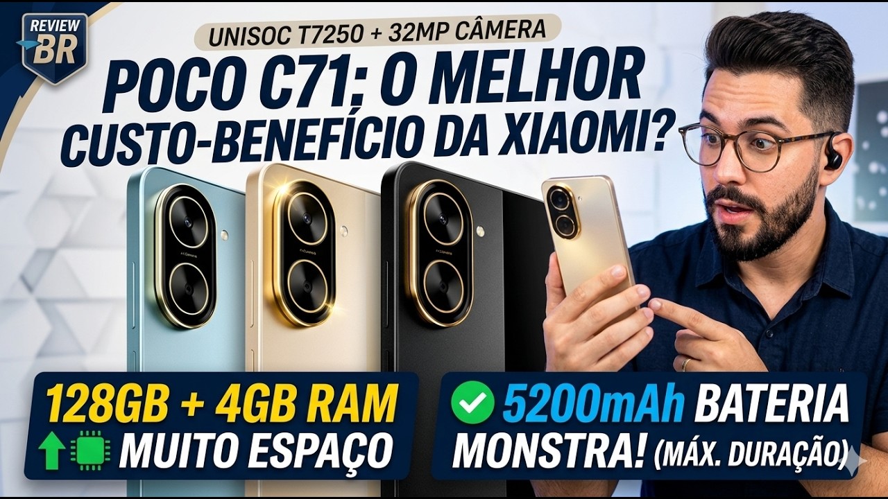 Miniatura da avaliação em vídeo de Smartphone Xiaomi Poco C71 128GB 4GB RAM