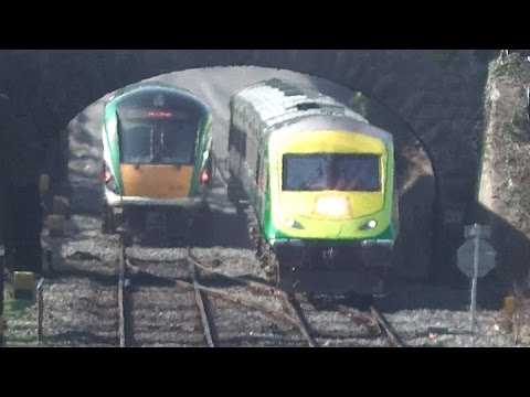 IE 22000 Class DMU + Mk4 Intercity train + 201 Class Loco - Kildare Station