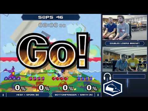 S@PS 46 Melee Doubles - Hesh + Spork (Blue) vs bottomfragger + Sarth (Red) - Losers Bracket