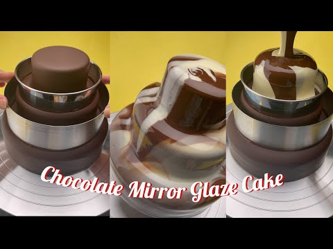 Most Satisfying Mirror Chocolate Glaze Cake Decorating - Pull me up 3 layer cake