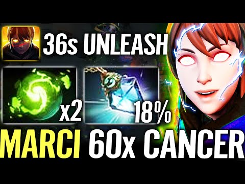 🔥 MARCI 100% Cancer META — Refresher Orb 36sec Unleash 60x Strikes + Prism by Meracle Dota 2 Pro