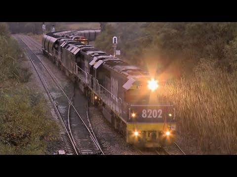 Coal Train in the Rain - 82 Class & G Class in NSW - Australian Trains and Railroads