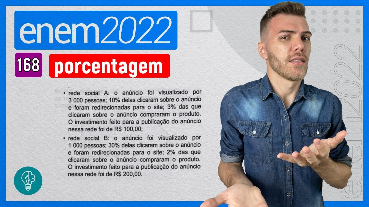 ENEM 2022 - Q168 - Uma equipe de marketing digital foi contratada para aumentar as...- PORCENTAGEM