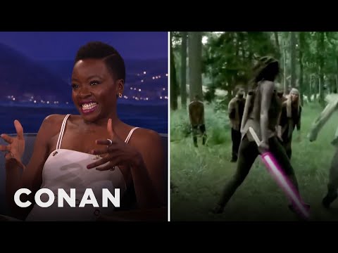 Danai Gurira Kicks Even More Ass With A Lightsaber | CONAN on TBS