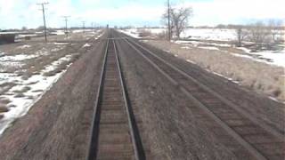 preview picture of video 'Empire Builder eastbound No 8 meeting EB No 7 westbound 2009-03-17'