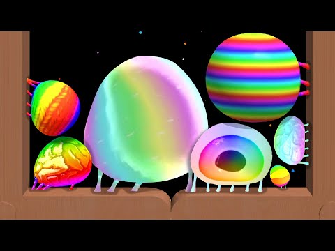 Variations of 'Rainbow Blobs' in BLOB MERGE 3D! Reach Infinity