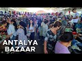 Antalya Wednesday Market Tour | CHEAPEST Bazaar for Locals, Çarşamba Pazarı in Sigorta | Turkey Walk