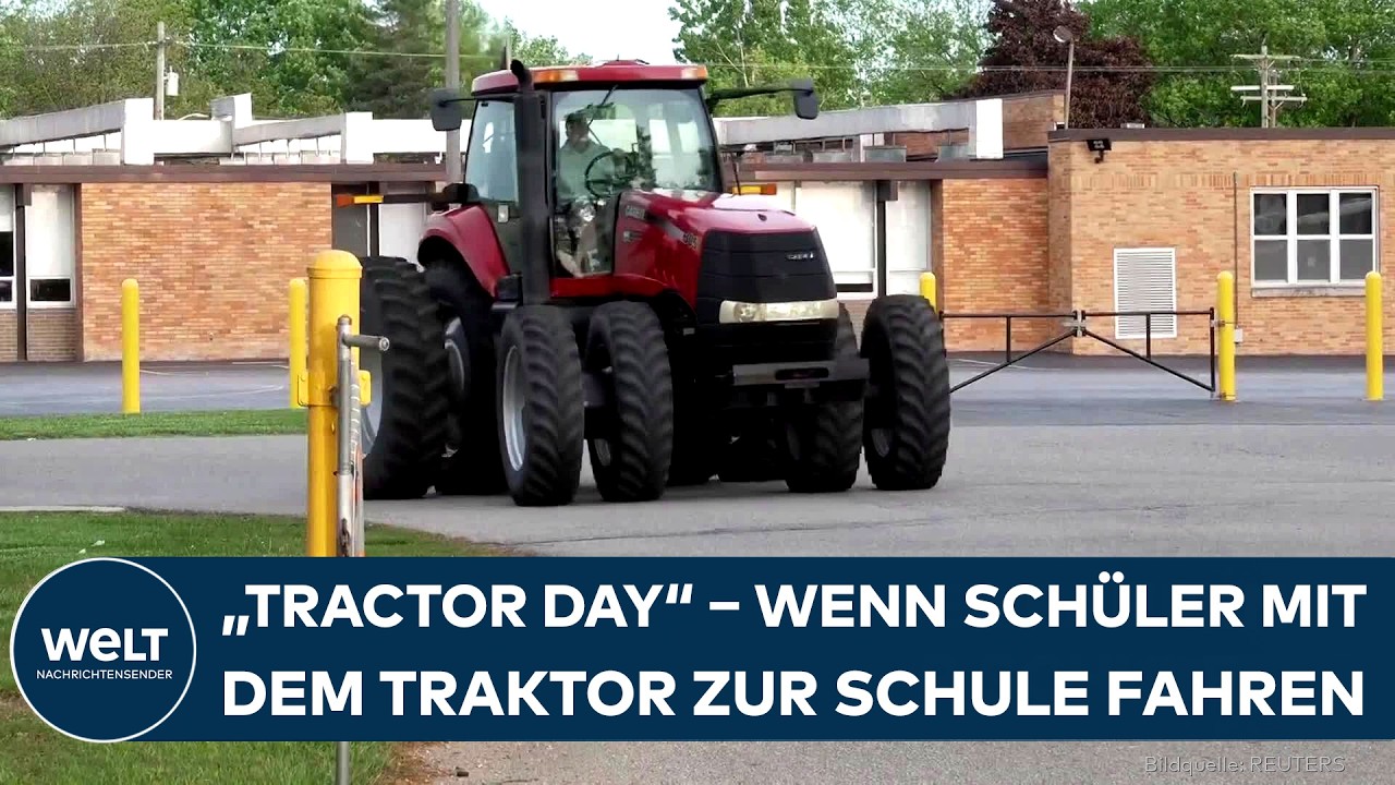 USA: "TRACTOR DAY" –Schüler & Abiturienten fahren mit Traktoren und Amphibienfahrzeug zur Schule!