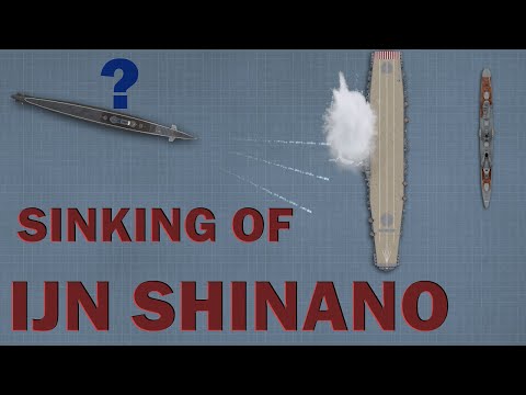 Sinking of the Shinano by the USS Archerfish 1944 Animated